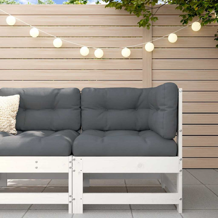 Set Mobilier De Grădină Cu Perne, 3 Piese, Negru, Lemn Masiv