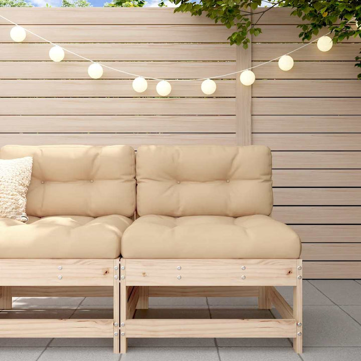 Set Mobilier De Grădină Cu Perne, 3 Piese, Negru, Lemn Masiv