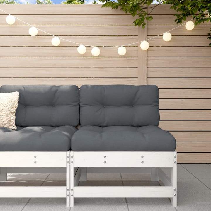 Set Mobilier De Grădină Cu Perne, 3 Piese, Negru, Lemn Masiv