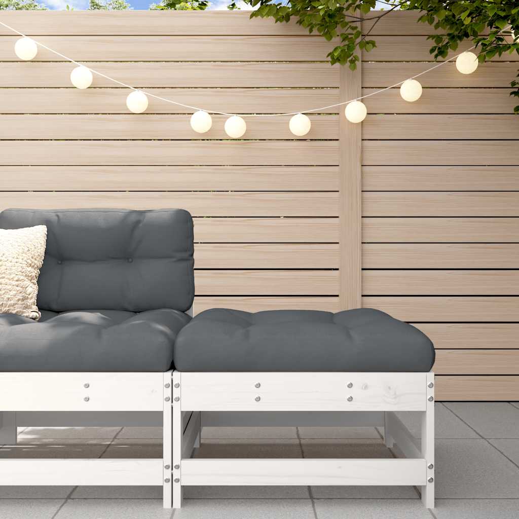 Set Mobilier De Grădină Cu Perne, 3 Piese, Negru, Lemn Masiv
