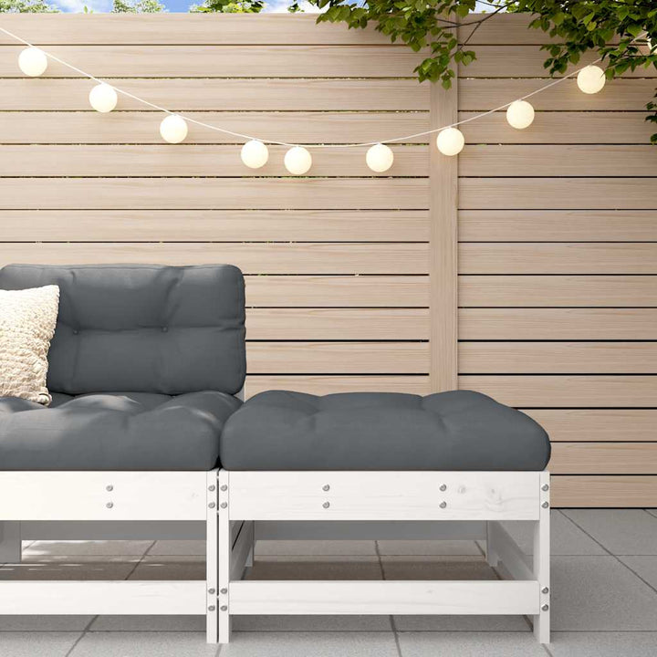 Set Mobilier De Grădină Cu Perne, 3 Piese, Negru, Lemn Masiv