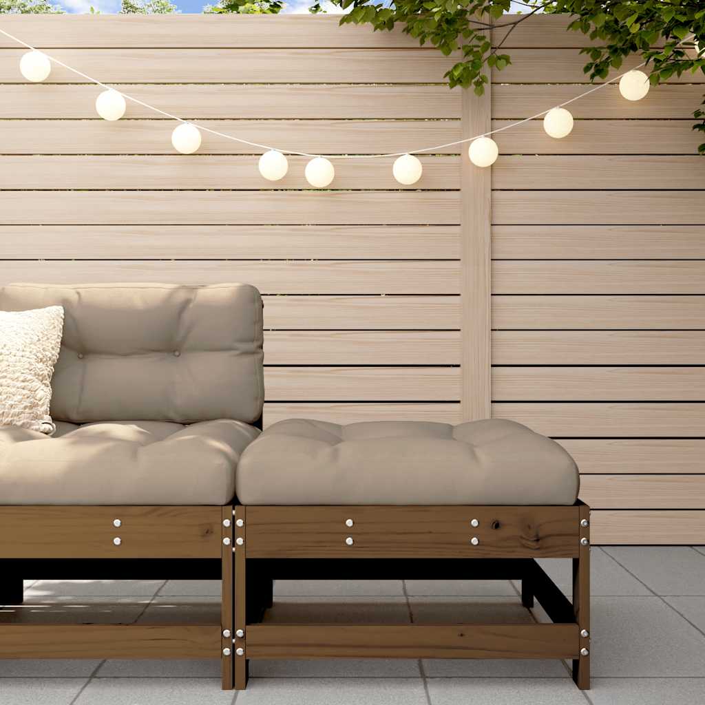 Set Mobilier De Grădină Cu Perne, 3 Piese, Negru, Lemn Masiv