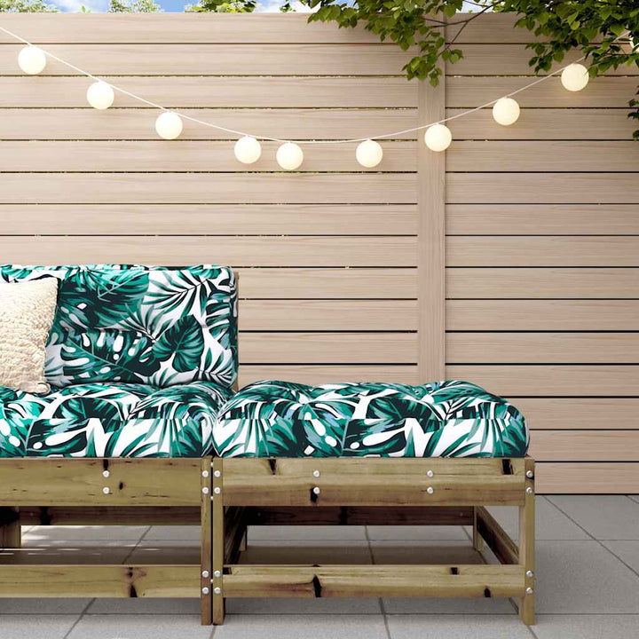 Set Mobilier De Grădină Cu Perne, 3 Piese, Negru, Lemn Masiv