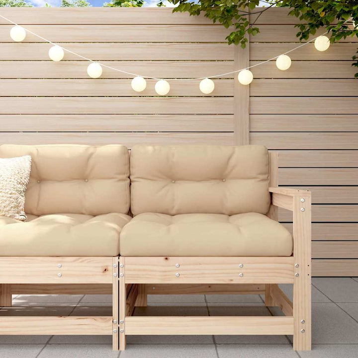 Set Mobilier De Grădină Cu Perne, 3 Piese, Negru, Lemn Masiv