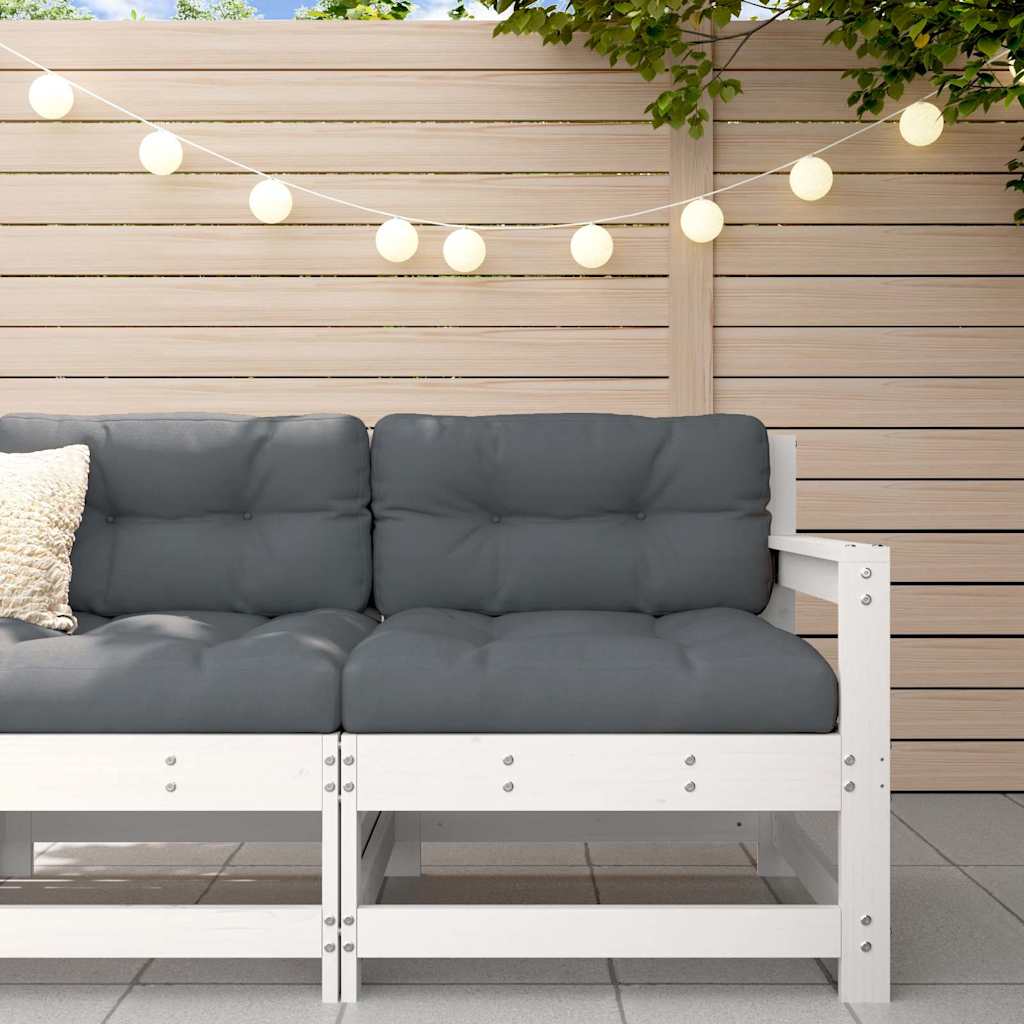 Set Mobilier De Grădină Cu Perne, 3 Piese, Negru, Lemn Masiv