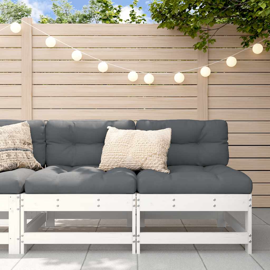 Set Mobilier De Grădină Cu Perne, 3 Piese, Negru, Lemn Masiv