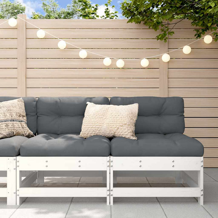 Set Mobilier De Grădină Cu Perne, 3 Piese, Negru, Lemn Masiv