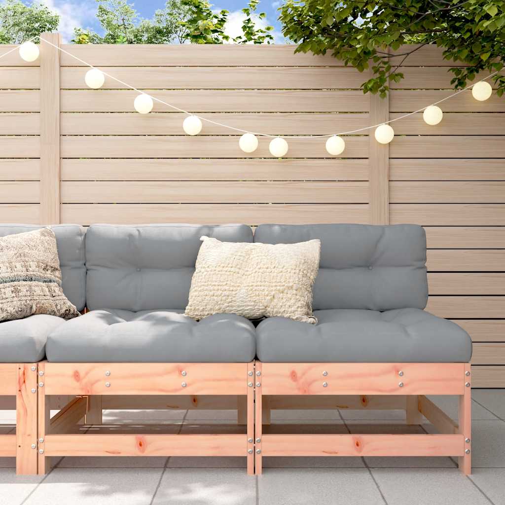 Set Mobilier De Grădină Cu Perne, 3 Piese, Negru, Lemn Masiv