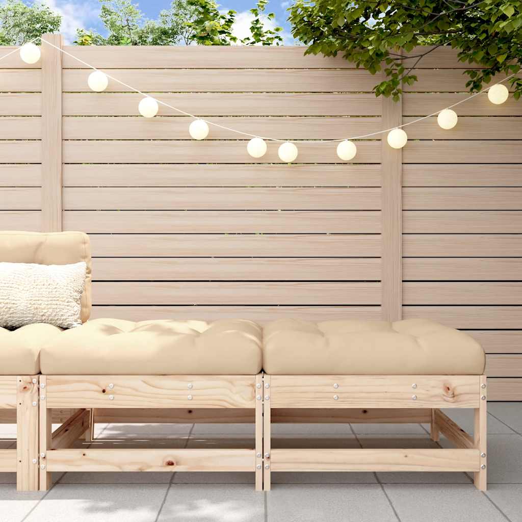 Set Mobilier De Grădină Cu Perne, 3 Piese, Negru, Lemn Masiv