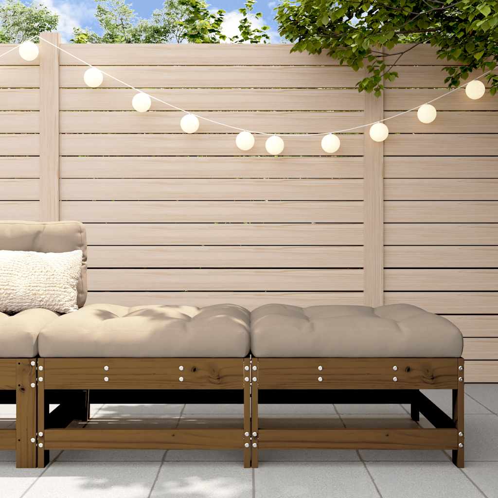 Set Mobilier De Grădină Cu Perne, 3 Piese, Negru, Lemn Masiv