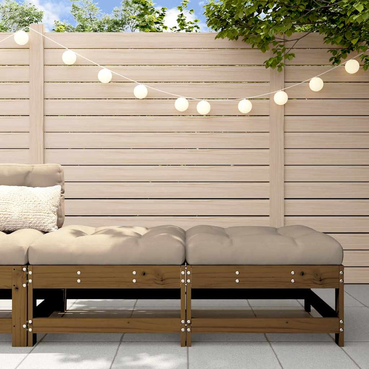 Set Mobilier De Grădină Cu Perne, 3 Piese, Negru, Lemn Masiv