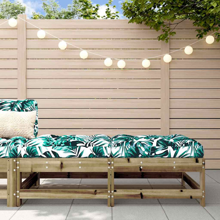 Set Mobilier De Grădină Cu Perne, 3 Piese, Negru, Lemn Masiv