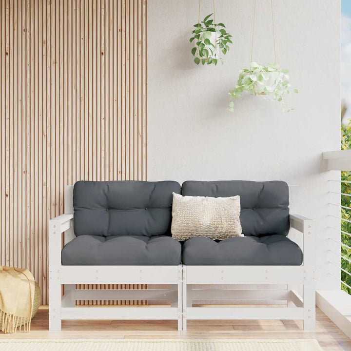 Set Mobilier De Grădină Cu Perne, 3 Piese, Negru, Lemn Masiv