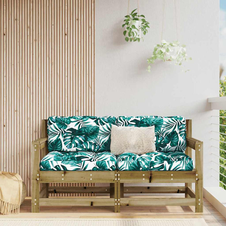Set Mobilier De Grădină Cu Perne, 3 Piese, Negru, Lemn Masiv
