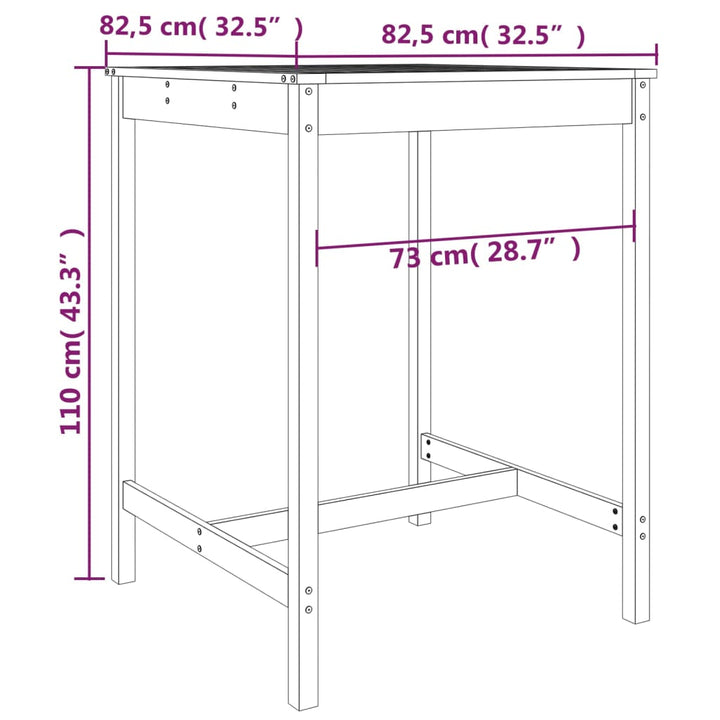 Set Mobilier Bar De Grădină, 5 Piese, Maro Miere Lemn Masiv Pin