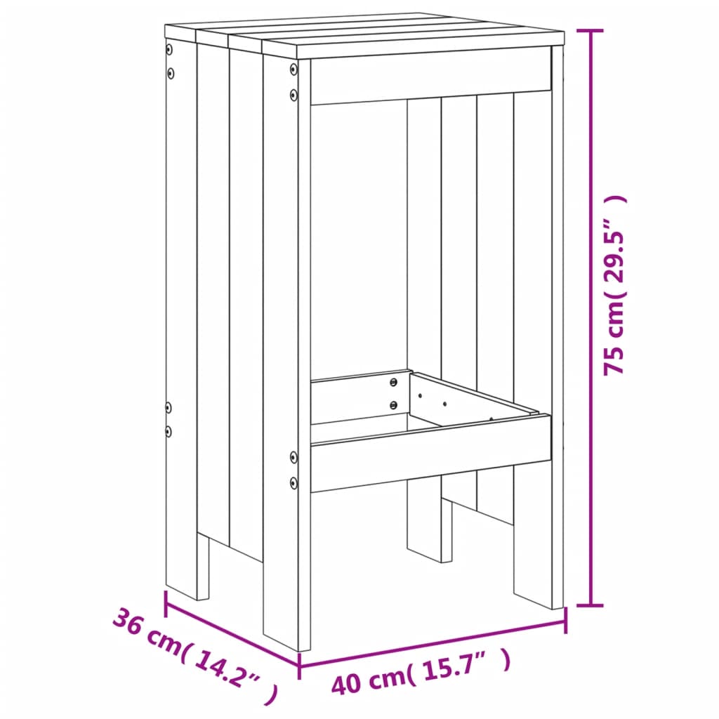 Set Mobilier Bar De Grădină, 5 Piese, Maro Miere Lemn Masiv Pin