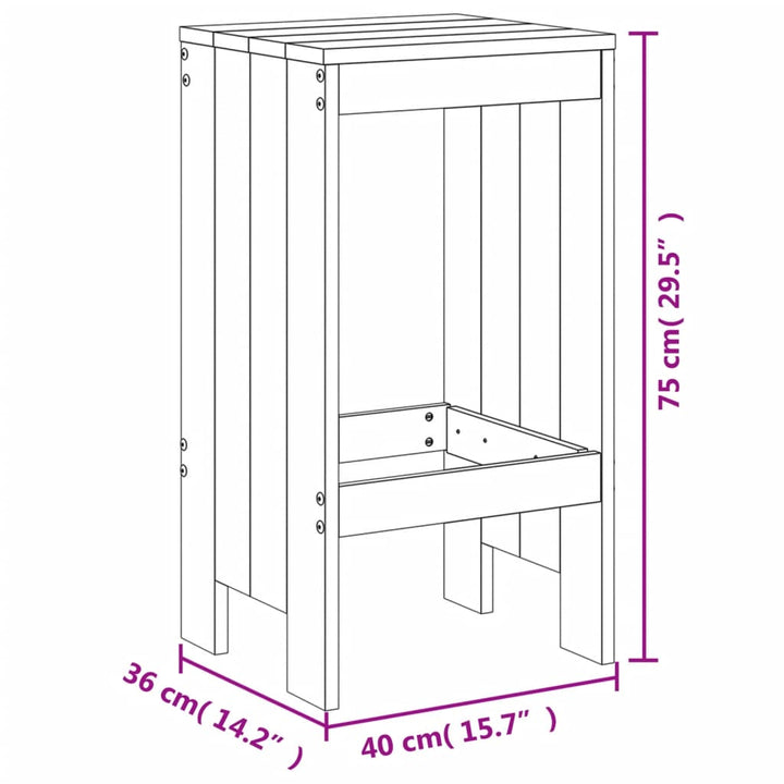 Set Mobilier Bar De Grădină, 5 Piese, Maro Miere Lemn Masiv Pin