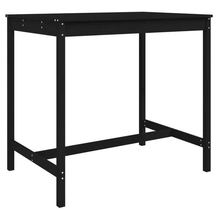 Set Mobilier Bar De Grădină, 5 Piese, Negru, Lemn Masiv De Pin