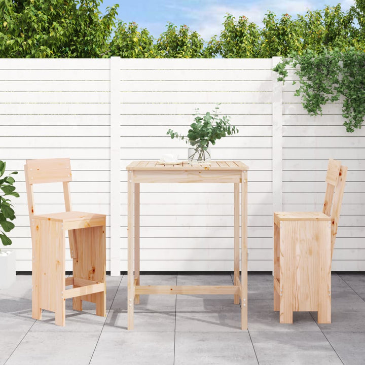 Set Mobilier De Bar, 3 Piese, Maro Miere, Lemn Masiv De Pin