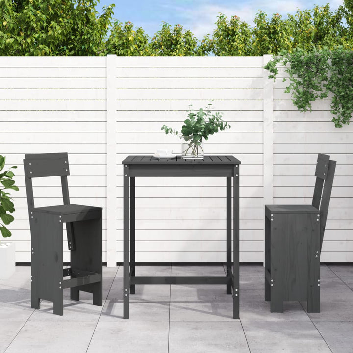 Set Mobilier De Bar, 3 Piese, Maro Miere, Lemn Masiv De Pin