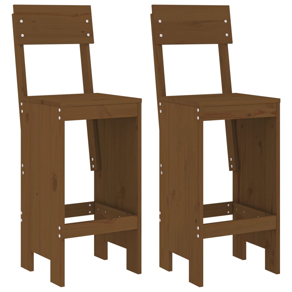 Set Mobilier De Bar, 3 Piese, Maro Miere, Lemn Masiv De Pin