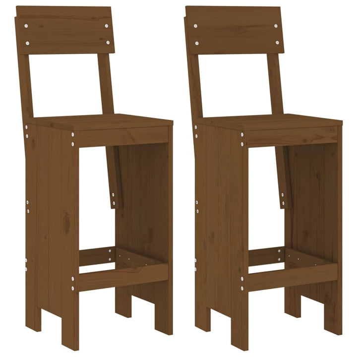 Set Mobilier De Bar, 3 Piese, Maro Miere, Lemn Masiv De Pin