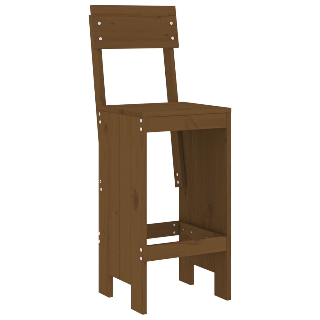 Set Mobilier De Bar, 3 Piese, Maro Miere, Lemn Masiv De Pin