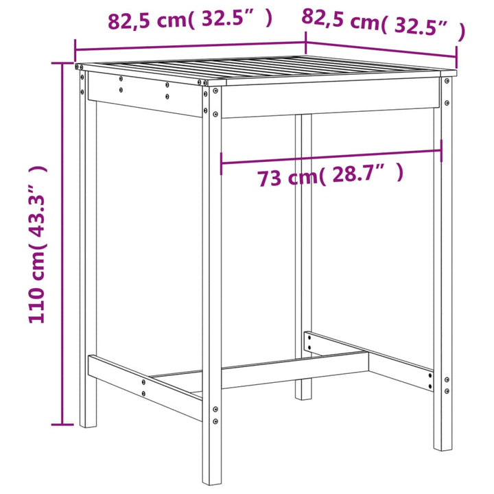 Set Mobilier De Bar, 3 Piese, Maro Miere, Lemn Masiv De Pin