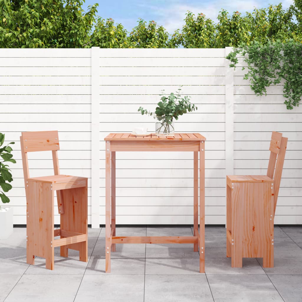 Set Mobilier De Bar, 3 Piese, Maro Miere, Lemn Masiv De Pin