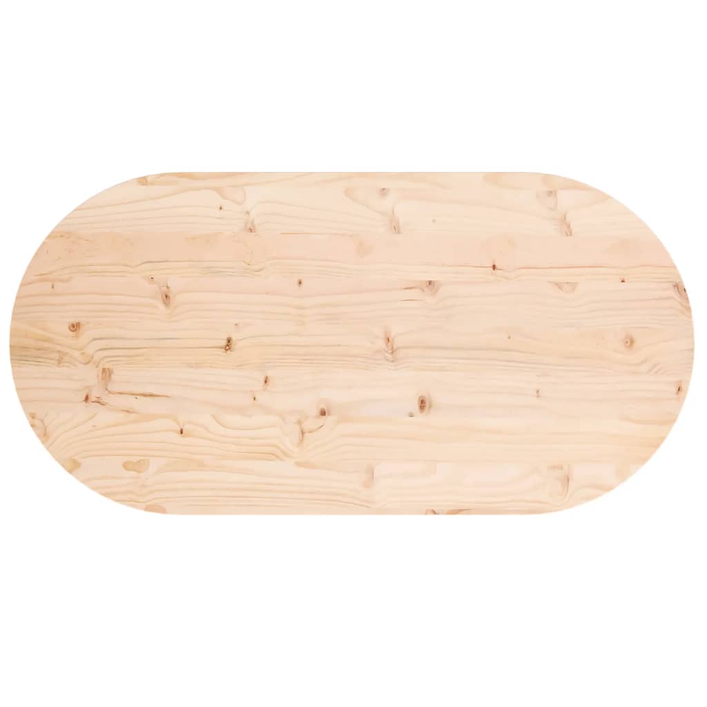 Blat De Masă, 100X50X2,5 Cm, Lemn Masiv De Pin, Oval
