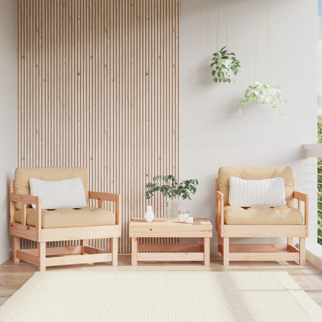 Set Mobilier De Grădină, 3 Piese, Lemn De Pin Impregnat