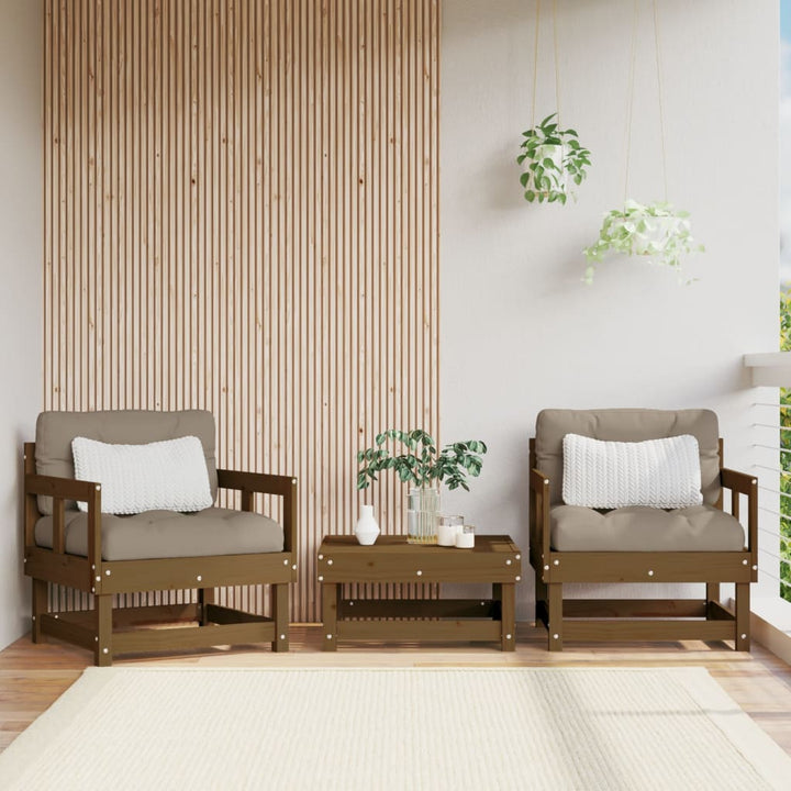 Set Mobilier De Grădină, 3 Piese, Lemn De Pin Impregnat