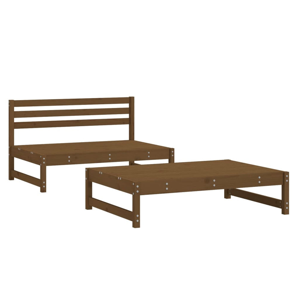 Set Mobilier Grădină, 2 Piese, Maro Miere, Lemn Masiv De Pin