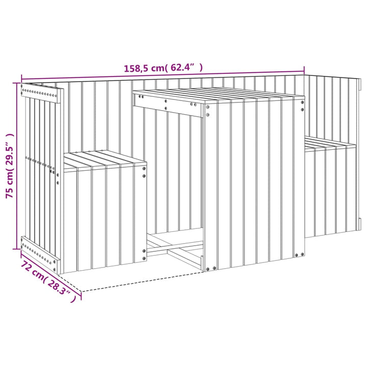 Set De Balcon Cu 2 Locuri, Lemn Masiv Douglas