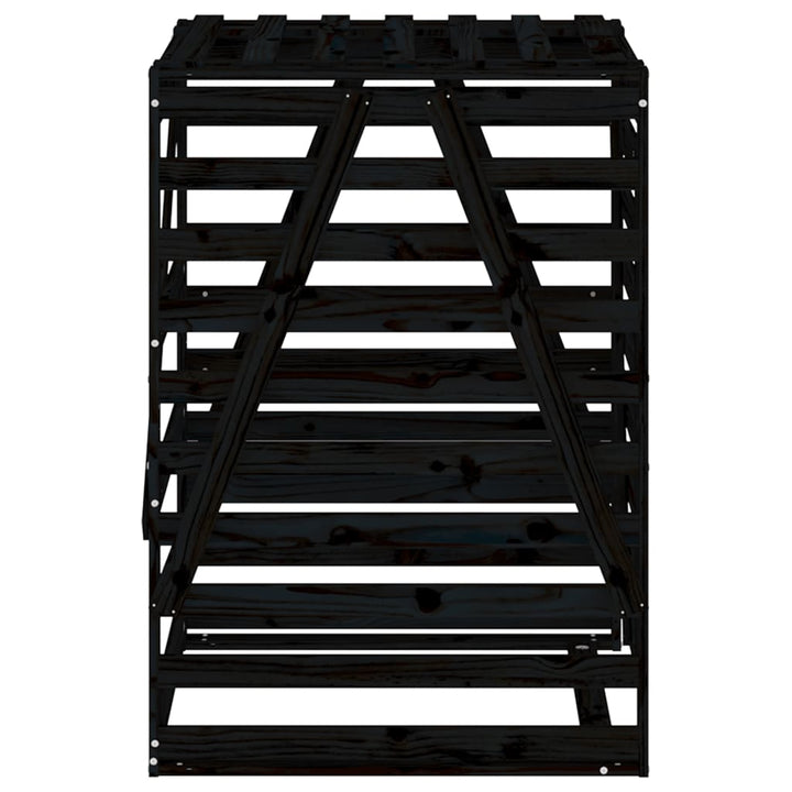 Depozitare Coș De Gunoi Negru 84X90X128,5 Cm Lemn Masiv De Pin