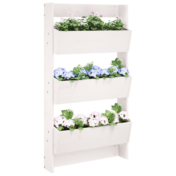 Jardinieră De Perete Cu 3 Niveluri Negru 60X18,5X110Cm Lemn Pin