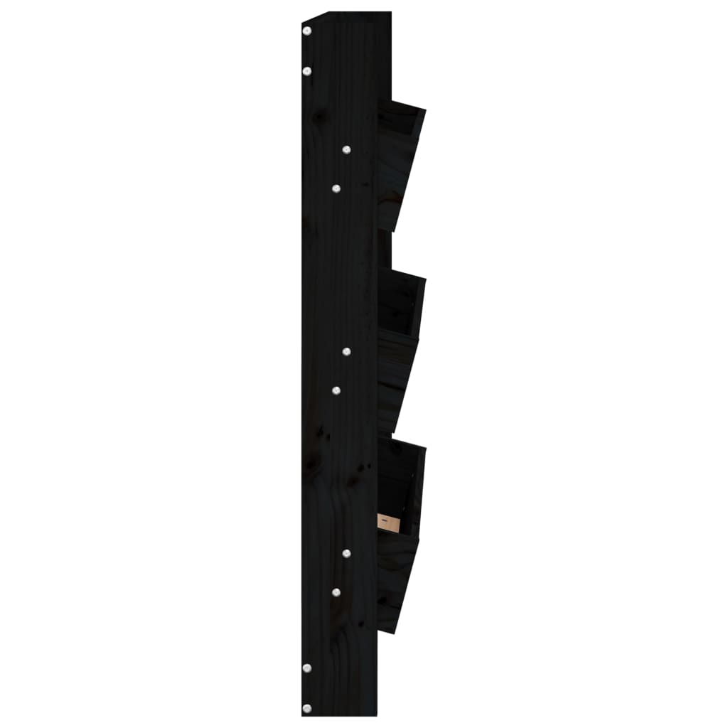 Jardinieră De Perete Cu 3 Niveluri Negru 60X18,5X110Cm Lemn Pin