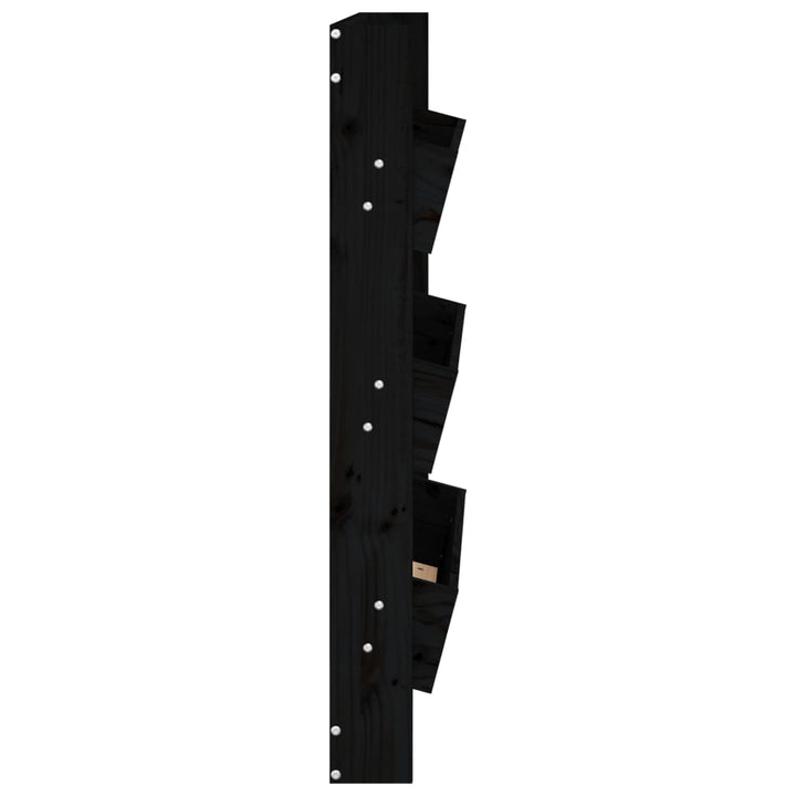 Jardinieră De Perete Cu 3 Niveluri Negru 60X18,5X110Cm Lemn Pin