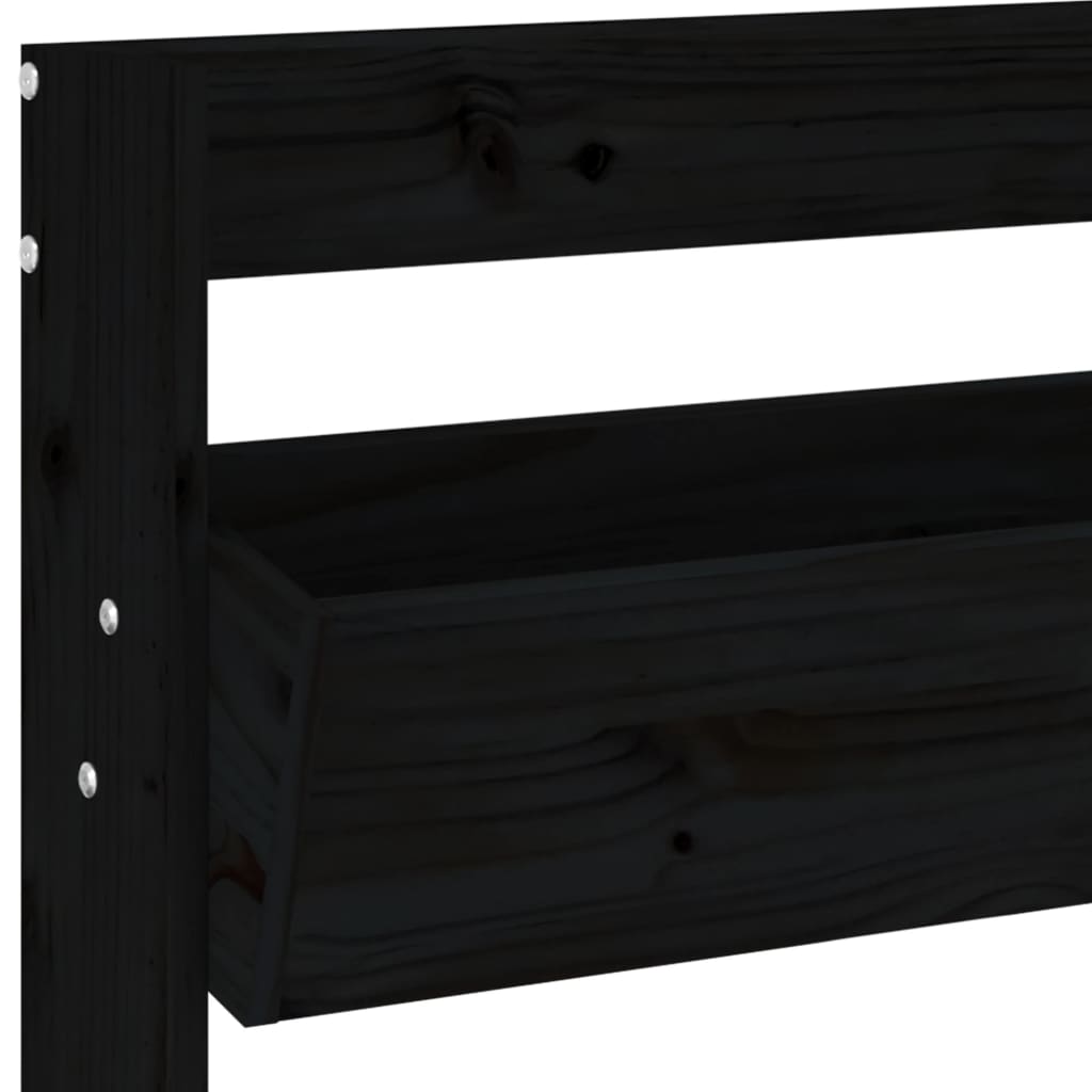 Jardinieră De Perete Cu 3 Niveluri Negru 60X18,5X110Cm Lemn Pin