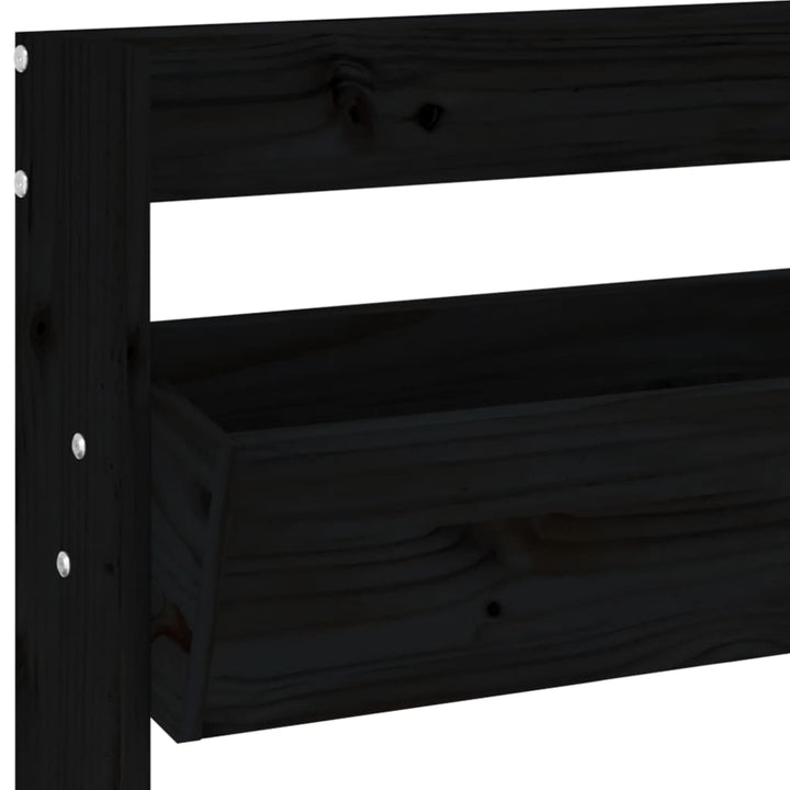 Jardinieră De Perete Cu 3 Niveluri Negru 60X18,5X110Cm Lemn Pin