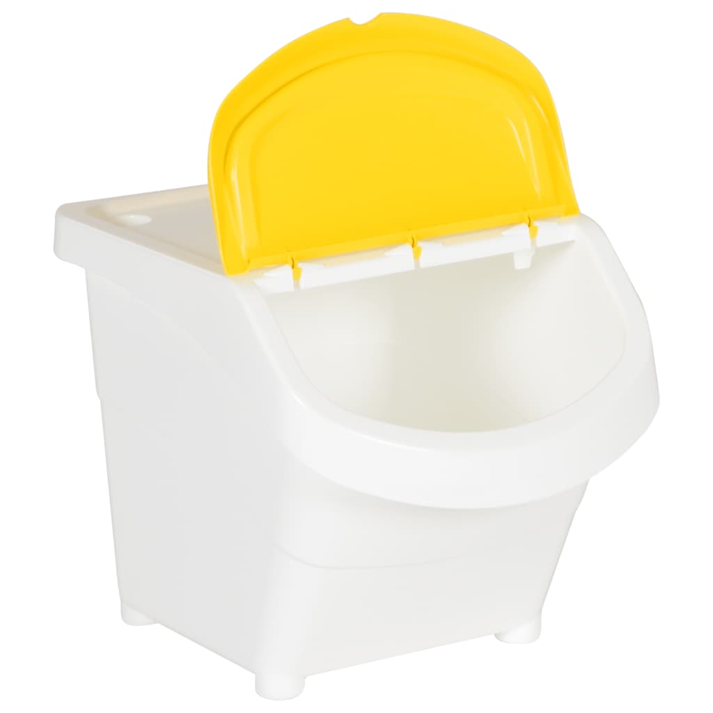 Coșuri De Gunoi Stivuibile Cu Capace, 3 Buc., , , Pp
