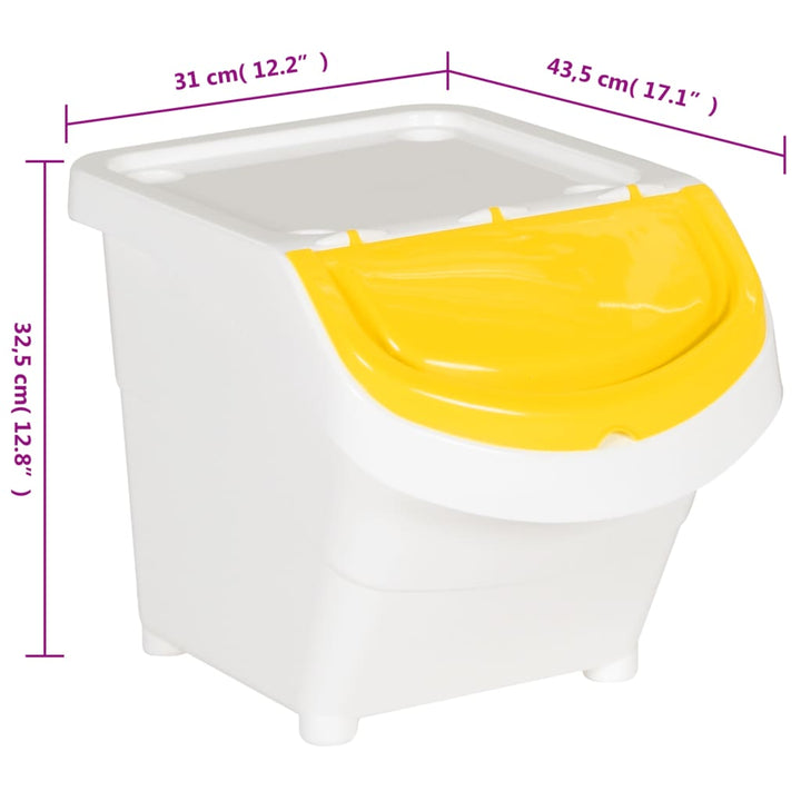 Coșuri De Gunoi Stivuibile Cu Capace, 3 Buc., , , Pp