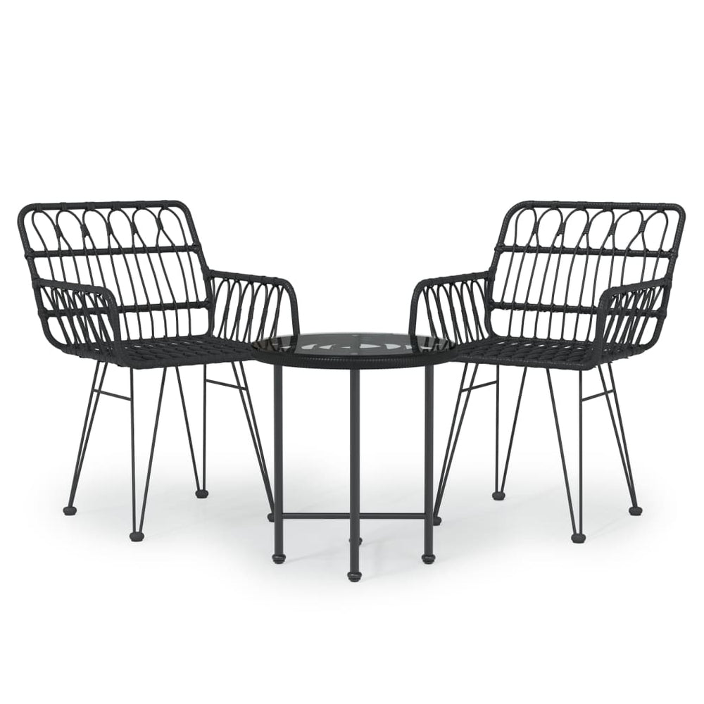 Set Mobilier De Grădină, 3 Piese, , Poliratan