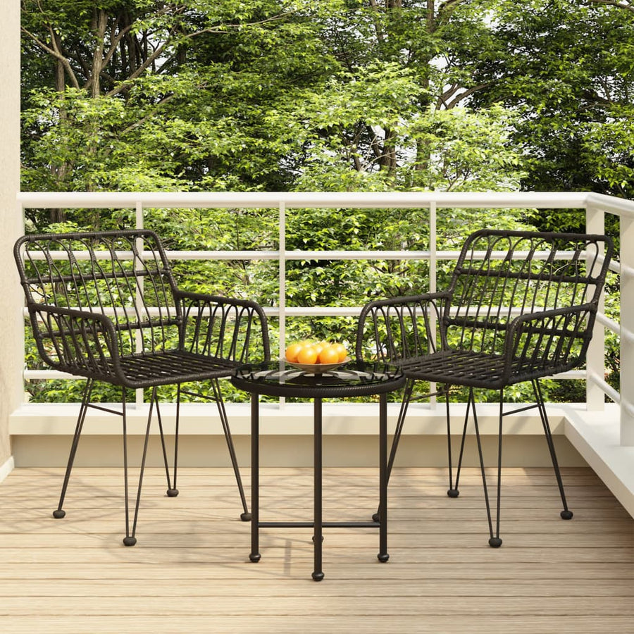 Set Mobilier De Grădină, 3 Piese, , Poliratan