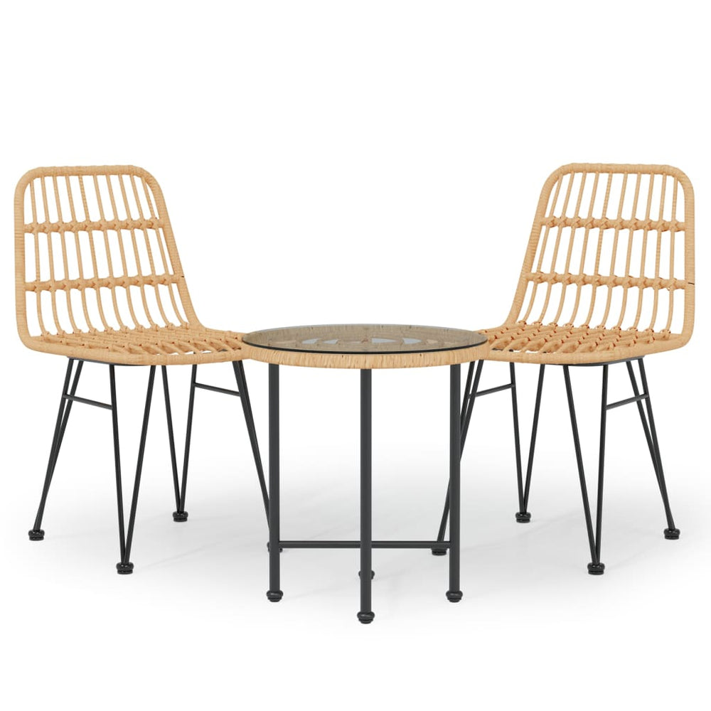 Set Mobilier De Grădină, 3 Piese, Poliratan