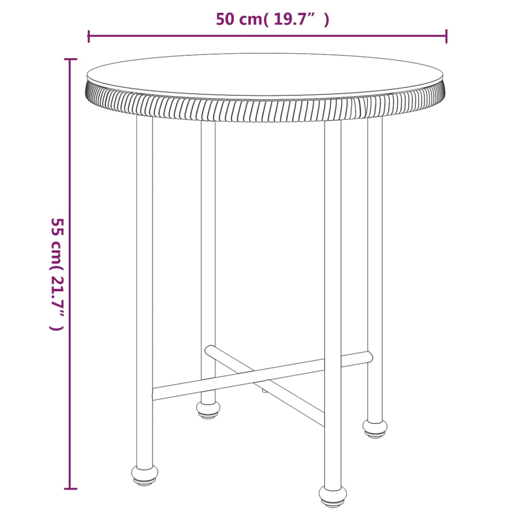 Set Mobilier De Grădină, 3 Piese, Poliratan