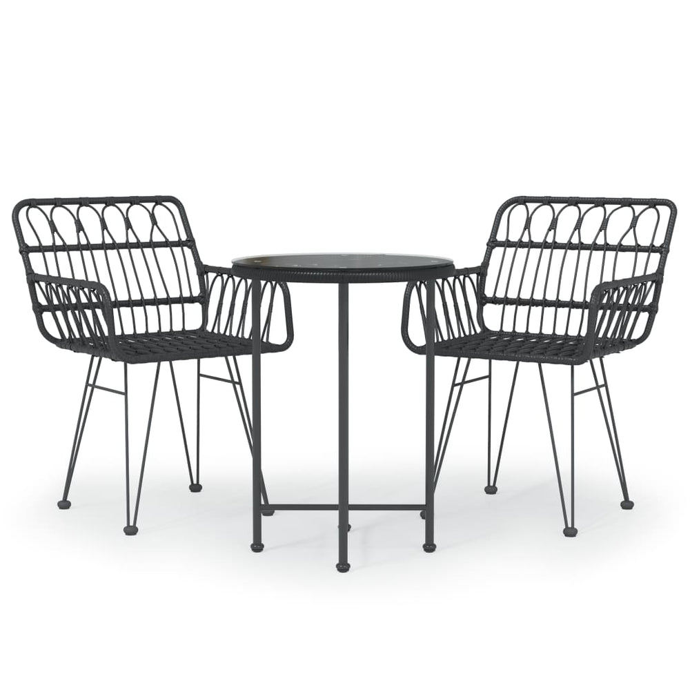 Set Mobilier De Grădină, 3 Piese, , Poliratan