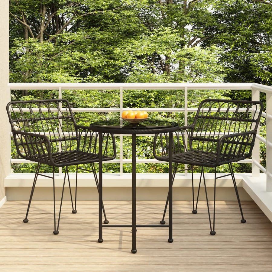 Set Mobilier De Grădină, 3 Piese, , Poliratan