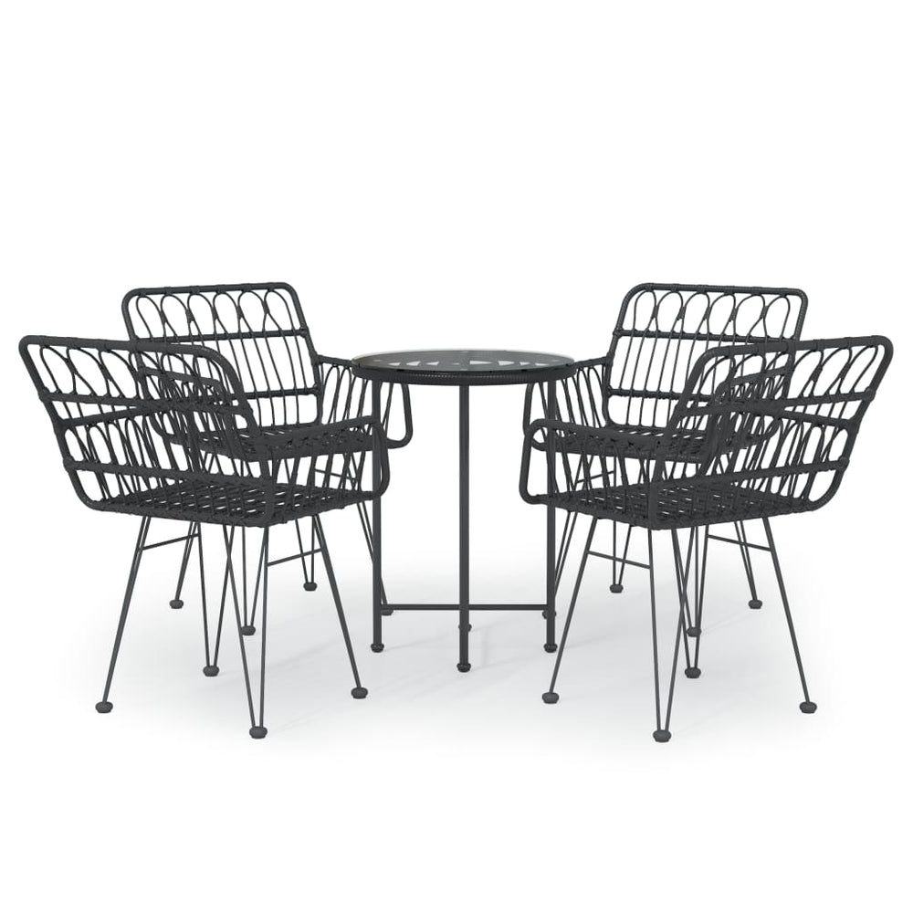 Set Mobilier De Grădină, 5 Piese, , Poliratan