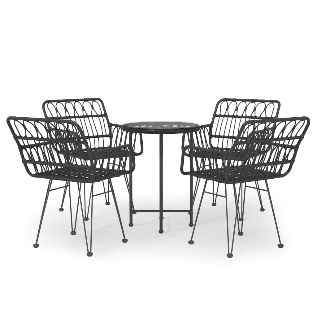 Set Mobilier De Grădină, 5 Piese, , Poliratan